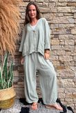 Lina Linen Blend Box Jacket Washed Khaki